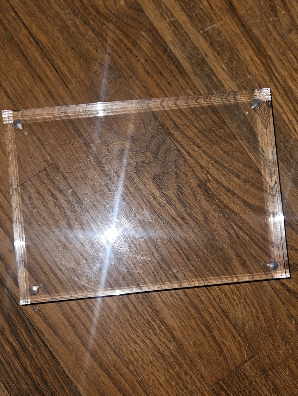 Clear Acrylic Frame with Silver Accent Magnets - Transparent 5"×7"